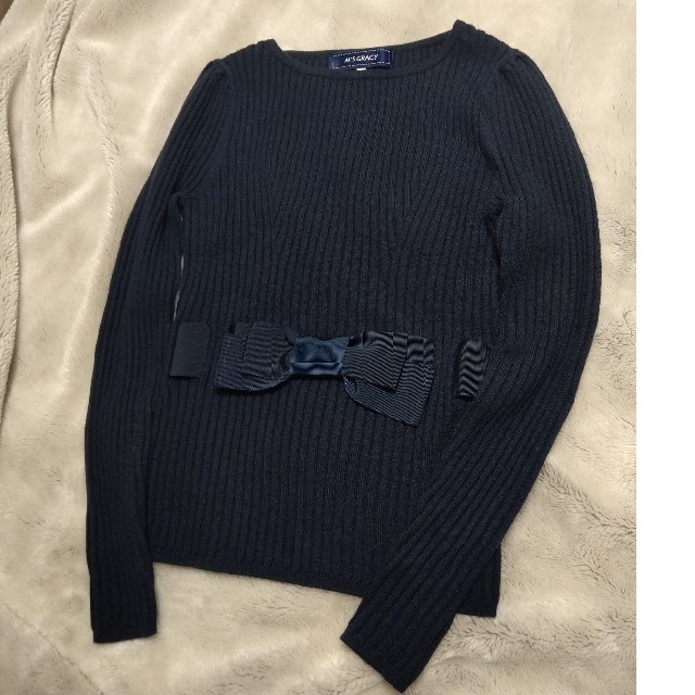 人気🌸定番ニット🌸 ネイビー 38 ウール混 美品 冬物 エムズグレイシー | フリマアプリ ラクマ