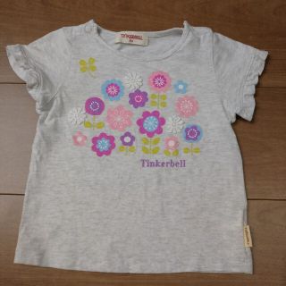 ティンカーベル(TINKERBELL)のTINKERBELL　グレー　袖　フリル　フラワー　トップス　90cm(Tシャツ/カットソー)