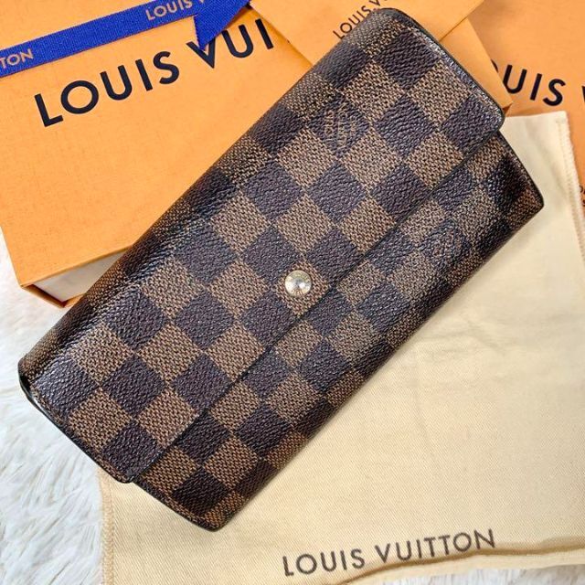 ルイ ヴィトン ダミエ ポルトモネ クレディ 長財布 N61725 PVC レディース LOUIS VUITTON 【1-0116255】