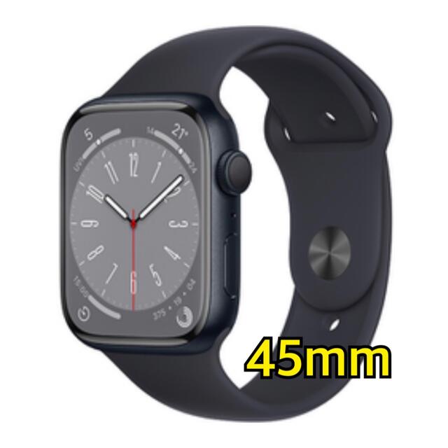 腕時計(デジタル)Apple Watch Series 8（GPSモデル）45mmミッドナイト