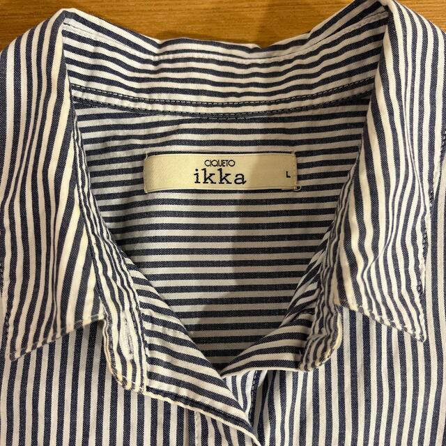 ikka(イッカ)のストライプシャツ　Lサイズ レディースのトップス(シャツ/ブラウス(長袖/七分))の商品写真