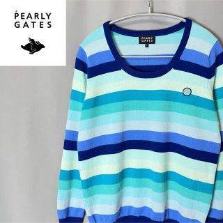 パーリーゲイツ(PEARLY GATES)のパーリーゲイツ レディース カシミヤ ボーダー ニット 2 M(ウエア)