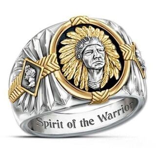 インディアン ネイティブアメリカン 戦士の精神 先住民 リング 24号(リング(指輪))