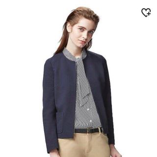 ユニクロ(UNIQLO)のソフトジャージーノーカラージャケット(ノーカラージャケット)