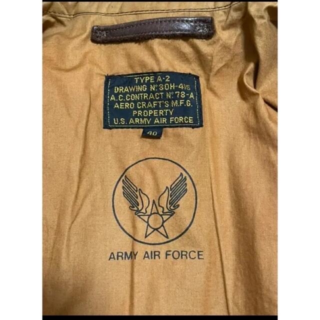 US ARMY AIR FORCE TYPE A-2 レザージャケットの通販 by K|ラクマ