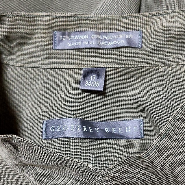 専用 美品!GEOFFREY BEENE ピンチェックバンドカラーシャツ[XL] メンズのトップス(シャツ)の商品写真