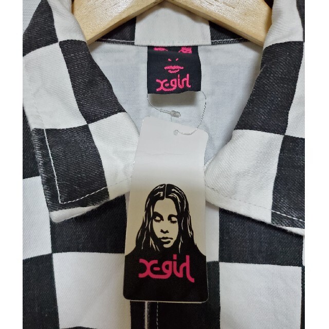 未使用!タグ付き!x-girl DENIM COACH JACKET チェッカー
