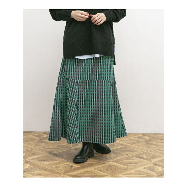 【GREEN】モールチェックマーメイドスカート