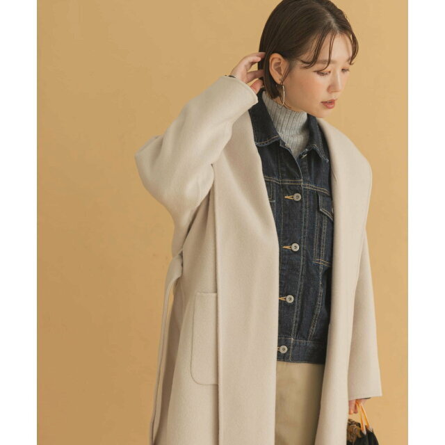 URBAN RESEARCH ROSSO(アーバンリサーチロッソ)の【L/BEIGE】『34サイズ/低身長向けも展開』F by ROSSO リバーロングオーバーコート レディースのジャケット/アウター(その他)の商品写真