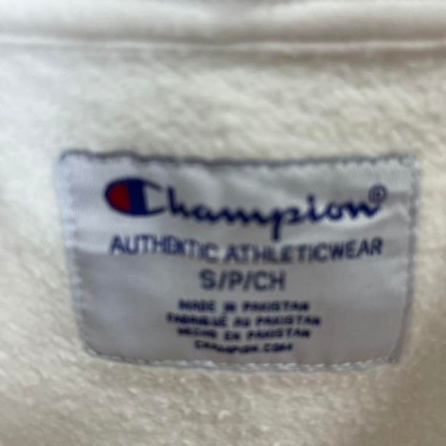 Champion(チャンピオン)のChampion チャンピオン 刺繍ロゴスウェットパーカー　S 白　ユニセックス メンズのトップス(パーカー)の商品写真