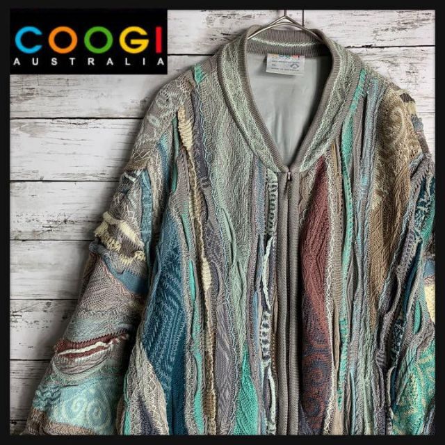 90s coogi クージー 編込み 3Dニット 立体