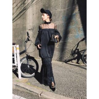 アメリヴィンテージ(Ameri VINTAGE)のameri vintage CATTLEYA SHEER DRESS(ロングワンピース/マキシワンピース)