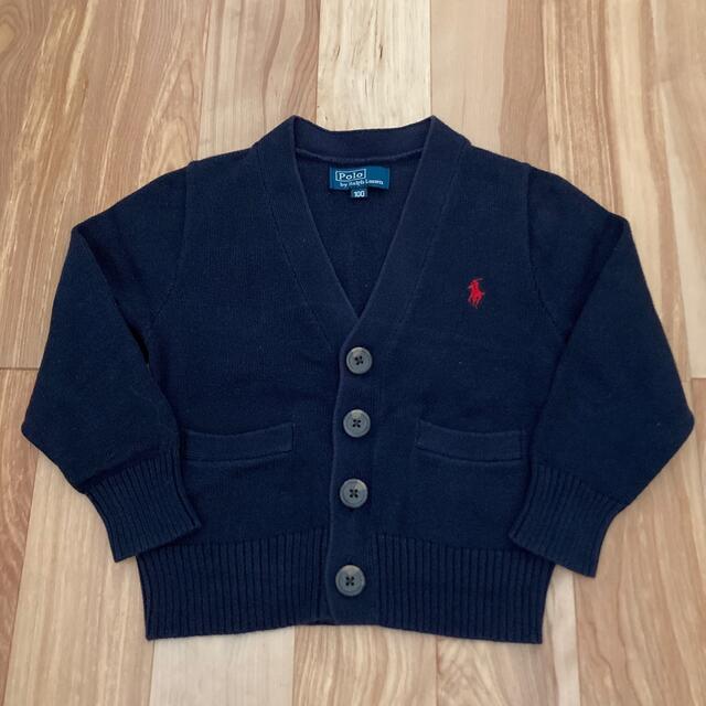 POLO RALPH LAUREN(ポロラルフローレン)のポロラルフローレン  キッズ　ネイビーカーディガン  100cm キッズ/ベビー/マタニティのキッズ服男の子用(90cm~)(カーディガン)の商品写真