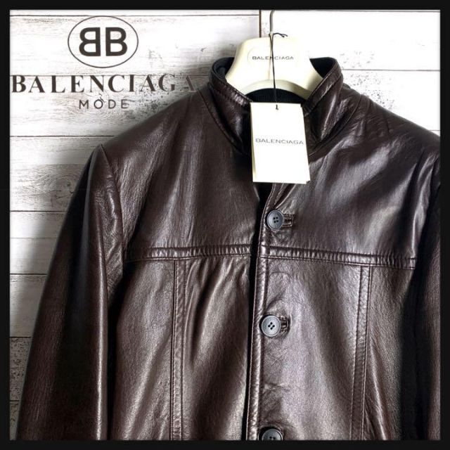 Balenciaga - 【ハンガー・タグ付属】バレンシアガ☆ラムレザー　ライダース　レザージャケット美品