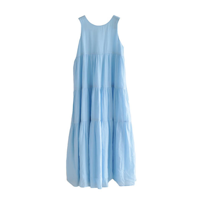 コットンボリュームドレス　ブルー 1