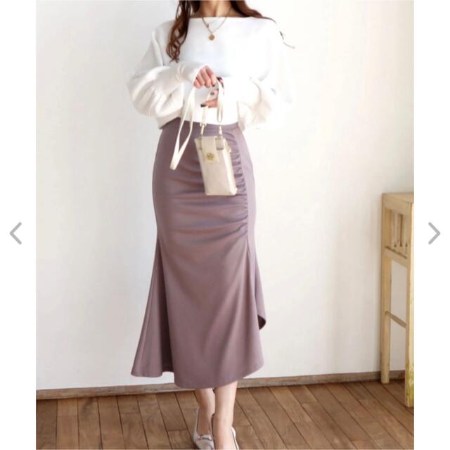 ROYAL PARTY(ロイヤルパーティー)のアシメギャザースカート レディースのスカート(ひざ丈スカート)の商品写真
