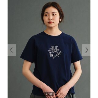 シャンブルドゥシャーム(chambre de charme)の△malle 20/-度詰め天竺　モノグラム刺繍Tシャツ(Tシャツ(半袖/袖なし))