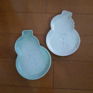 ルクルーゼ(LE CREUSET)のLE CREUSET　ル・クルーゼ　デザートプレート　スノーマン　2枚セット(食器)