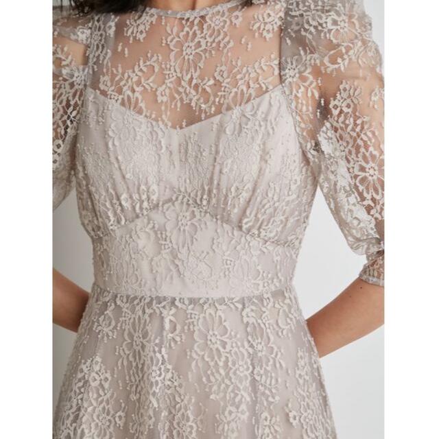 SNIDEL(スナイデル)のSNIDEL パワーショルダーレースドレス レディースのフォーマル/ドレス(ミディアムドレス)の商品写真
