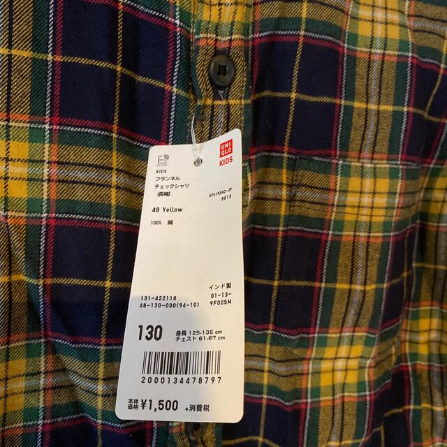 UNIQLO(ユニクロ)の☆新品☆未使用☆UNIQLO 130cm チェックシャツ キッズ/ベビー/マタニティのキッズ服男の子用(90cm~)(ブラウス)の商品写真