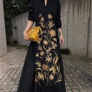 アメリヴィンテージ(Ameri VINTAGE)のMADELYN EMBROIDERY DRESS   Ameri vintage(ロングワンピース/マキシワンピース)