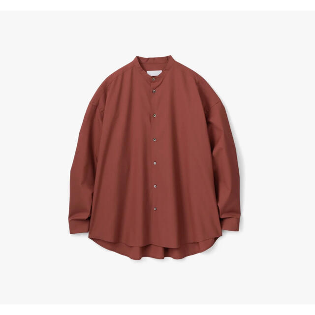 FineWoolTropicalOversizedBandCollarShirt