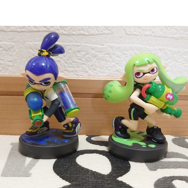 2体 amiibo スプラトゥーン ライムグリーンガール＆ブルーボーイ ...