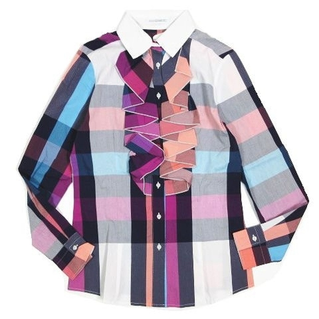 17SS NARA CAMICIE チェック柄 フリル シャツ 1 マルチカラー 【国際