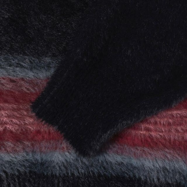 22FW STUSSY STRIPE SHAGGY CARDIGAN BLACK | sweatreno.com