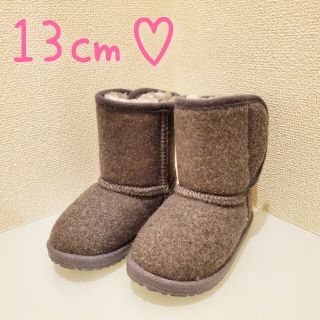 新品　未使用　ベビー　ムートンブーツ　起毛　グレー　13♡送料無料(ブーツ)