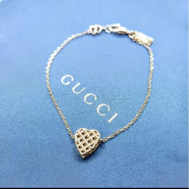 Gucci(グッチ)の【美品】【GUCCI】グッチ ブレスレット　ディアマンティッシマ　ハート レディースのアクセサリー(ブレスレット/バングル)の商品写真