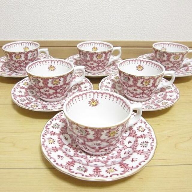 当時物 NIKKO ニッコー ダブルフェニックス 花柄カップ＆ソーサー６客セット