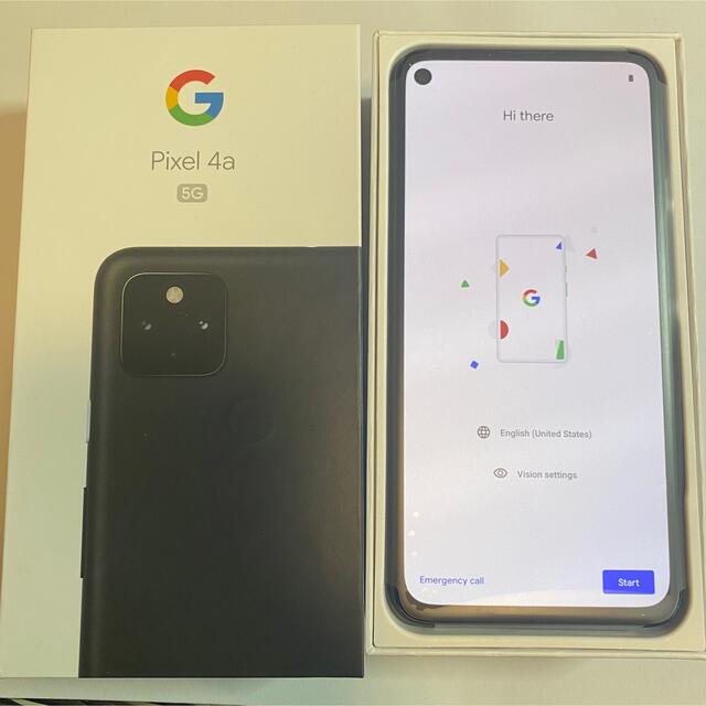 Google Pixel(グーグルピクセル)のGoogle Pixel 4a  5G黒 128GB simフリー スマホ/家電/カメラのスマートフォン/携帯電話(スマートフォン本体)の商品写真