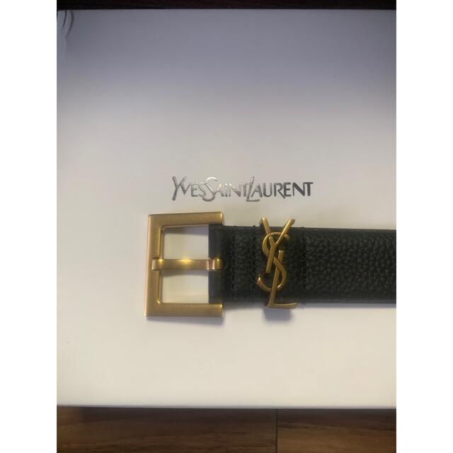 YSL・サンローラン・カサンドラ スクエアバックル ベルト（グレインレザー） 3