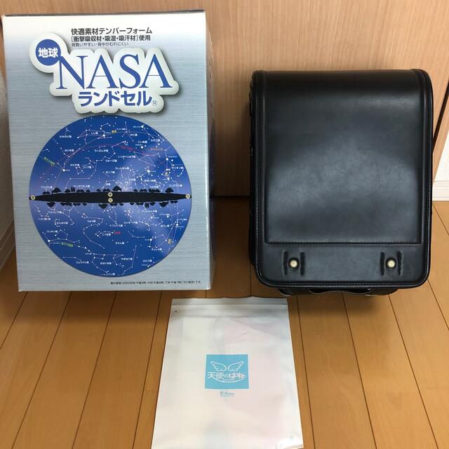 NASA 天使のはね　ランドセル　ブラック キッズ/ベビー/マタニティのこども用バッグ(ランドセル)の商品写真