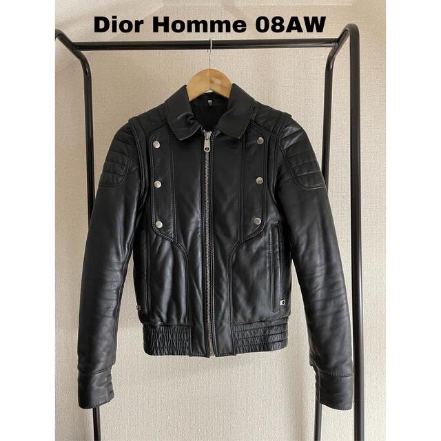 【セール 登場から人気沸騰】 HOMME DIOR - ディオール　オム　ライダースジャケット　バイカーレザー Homme Dior ライダースジャケット