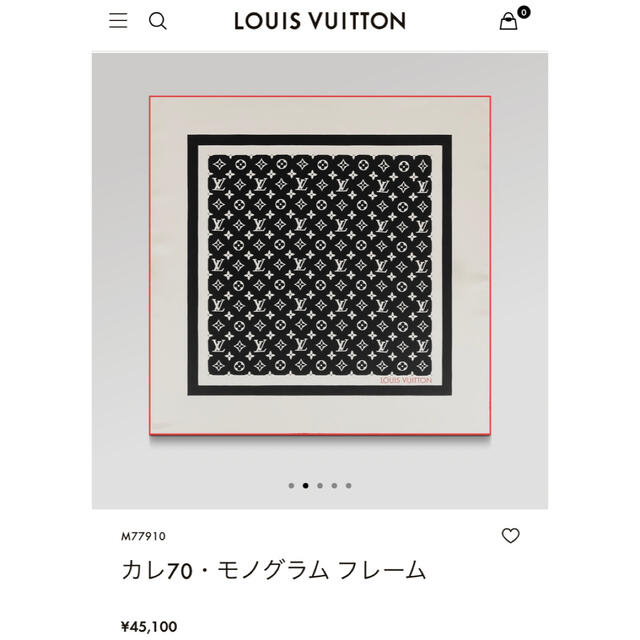 【箱付き】Louis Vuitton カレ70・モノグラム フレーム