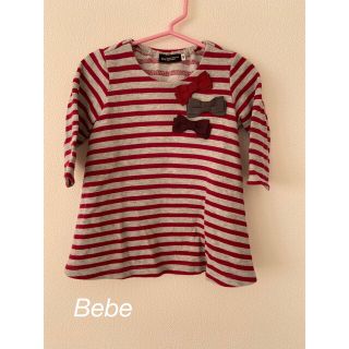 ベベ(BeBe)のBebe 秋冬　ボーダー　チュニック丈　トップス80(ワンピース)