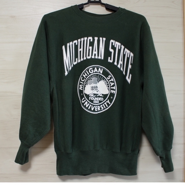 90s USA チャンピオン XL MICHIGANSTATEリバースウィーブ緑