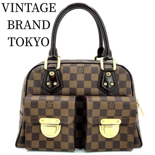 LOUIS VUITTON(ルイヴィトン)のLOUIS VUITTON ルイヴィトン ハンドバッグ ダミエ マンハッタンPM スペシャルオーダー ブラウン 茶 鞄 かばん N48173    ゴールド金具 レディース 人気【中古品】 レディースのバッグ(ハンドバッグ)の商品写真