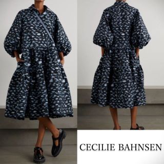 セシリーバンセン(CECILIE BAHNSEN)のCecilie Bahnsen Amy オーバーサイズ フィルクーペ ドレス(ひざ丈ワンピース)