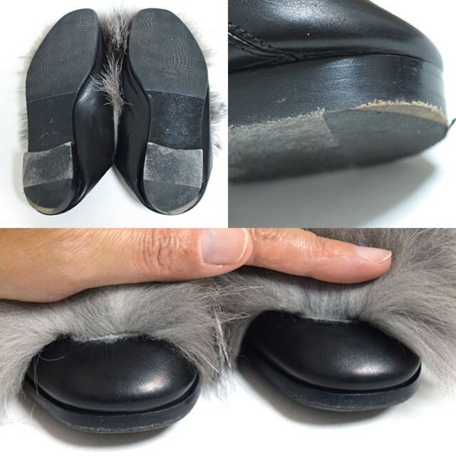 ルイヴィトン□美品/ロゴ金具フォックスファー スリッポン パンプス