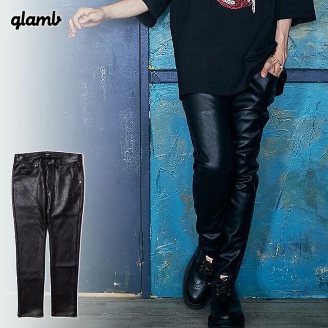 glamb グラム スキニー レザーパンツ ストレッチ素材 タイトフィット L