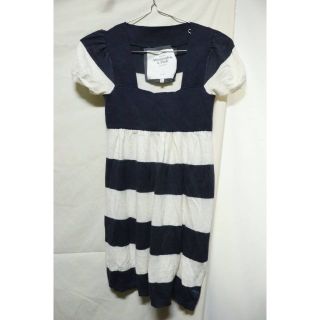 アバクロンビーアンドフィッチ(Abercrombie&Fitch)のプロフ必アバクロンビー&フィッチボーダーワンピース/USA古着老舗かわいい♪XS(Tシャツ(半袖/袖なし))