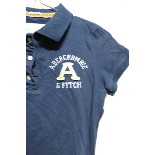 Abercrombie&Fitch(アバクロンビーアンドフィッチ)のプロフ必読!アバクロンビー&フィッチネイビーポロシャツ/USA古着老舗良品S レディースのトップス(ポロシャツ)の商品写真