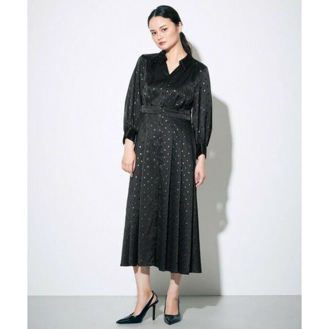 grace class グレースクラス エンボスドットシャツドレス ワンピース-