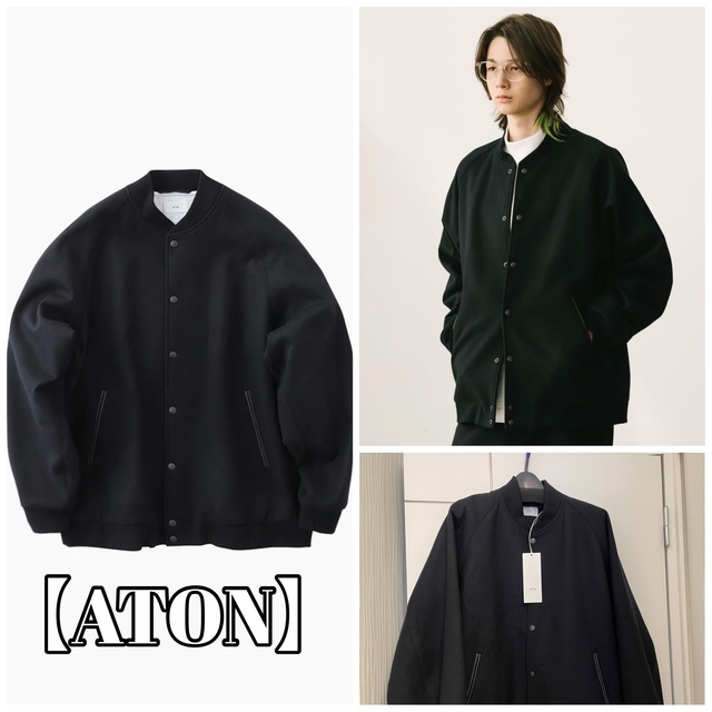 ATON - 【ATON】 DOUBLE SAXONY| LETTERMAN JACKETの通販 by ATON - 【ATON】 DOUBLE SAXONY| LETTERMAN JACKETの通販 by