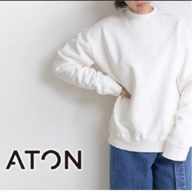 ATON(エイトン)のATON エイトン ガーメント ダイ 裏毛スウェットオーバーサイズプルオーバー レディースのトップス(トレーナー/スウェット)の商品写真