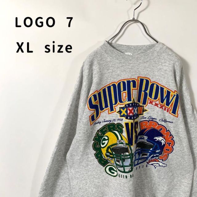 激レア　logo7 NFL 90s スウェット　グレー　XL パッカーズ