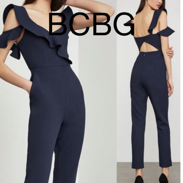 ★セール／即発♪★BCBG ワンショルダーフリルジャンプスーツ★レディース